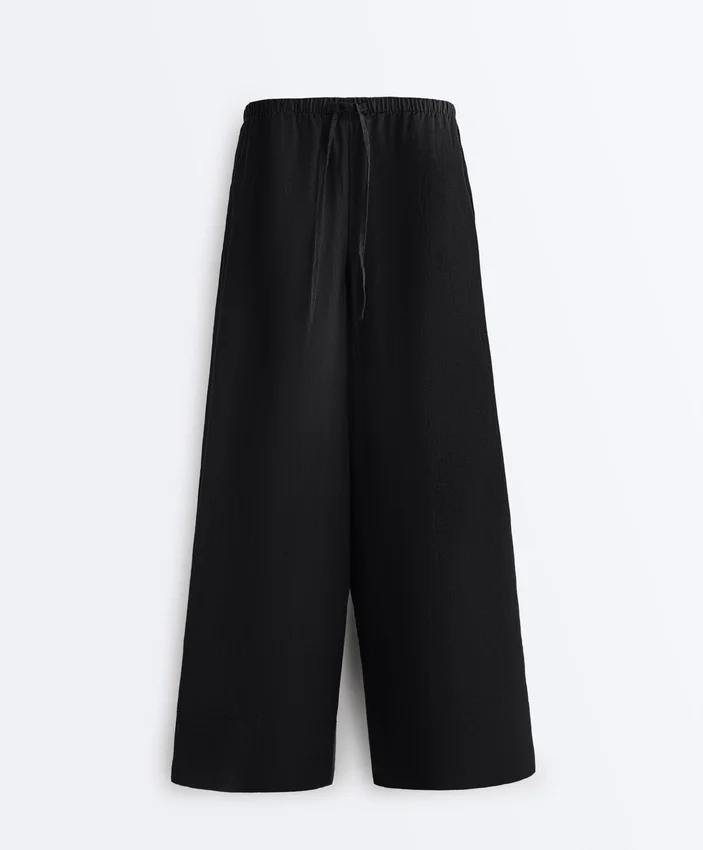100% linnen broek met rechte pijpen 100% linnen broek met rechte pijpen