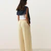 100% linnen broek met rechte pijpen en gestreept print