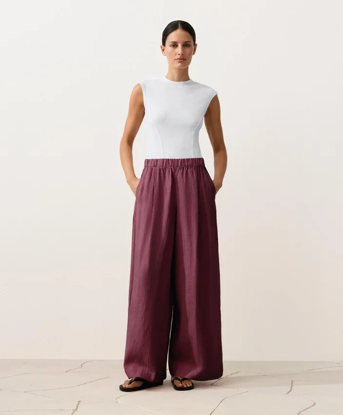 100% linnen broek met wijde pijpen 100% linnen broek met wijde pijpen