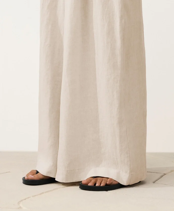 100% linnen broek met wijde pijpen 100% linnen broek met wijde pijpen