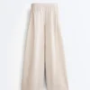 100% linnen broek met wijde pijpen 100% linnen broek met wijde pijpen