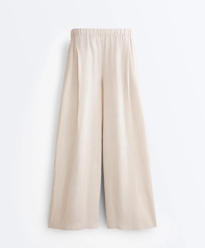 100% linnen broek met wijde pijpen 100% linnen broek met wijde pijpen