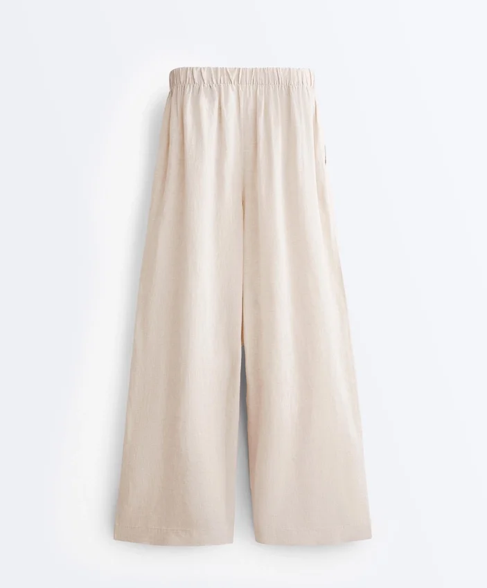 100% linnen broek met wijde pijpen 100% linnen broek met wijde pijpen