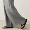 100% linnen broek met wijde pijpen en strepen