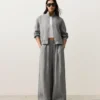 100% linnen broek met wijde pijpen en strepen