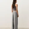 100% linnen broek met wijde pijpen en strepen