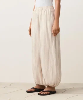 100% linnen gestreepte bloomerbroek