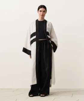 100% linnen Kaftans met contrastdetails