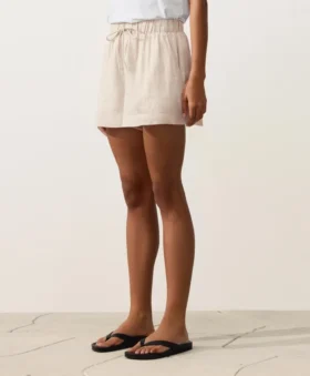 100% linnen Shorts met middelhoge taille