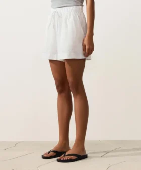 100% linnen Shorts met middelhoge taille