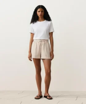 100% linnen Shorts met middelhoge taille