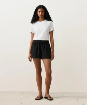 100% linnen Shorts met middelhoge taille