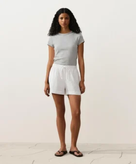 100% linnen Shorts met middelhoge taille