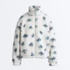 Bloemenprint jasje van imitatieschapenvacht Bloemenprint jasje van imitatieschapenvacht