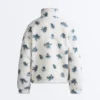 Bloemenprint jasje van imitatieschapenvacht Bloemenprint jasje van imitatieschapenvacht