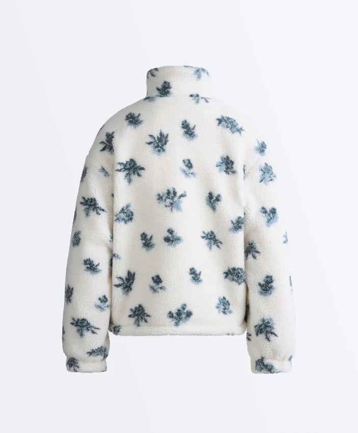 Bloemenprint jasje van imitatieschapenvacht Bloemenprint jasje van imitatieschapenvacht