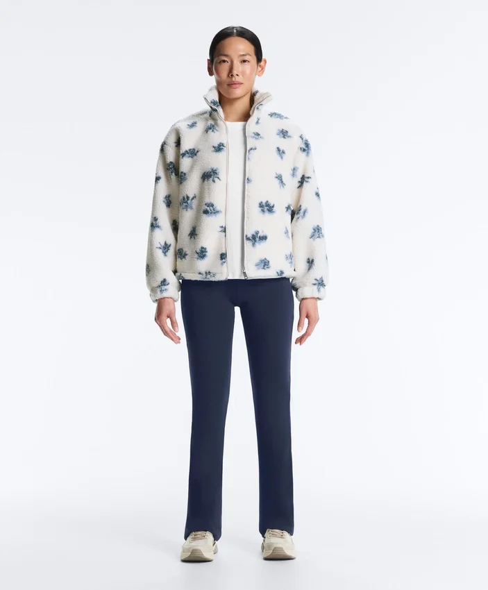 Bloemenprint jasje van imitatieschapenvacht Bloemenprint jasje van imitatieschapenvacht
