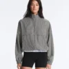 Bomberjas van lyocellmix met gingham-patroon
