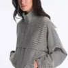 Bomberjas van lyocellmix met gingham-patroon