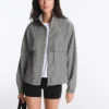 Bomberjas van lyocellmix met gingham-patroon