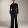Broek met rechte pijpen van modal en vouw Broek met rechte pijpen van modal en vouw