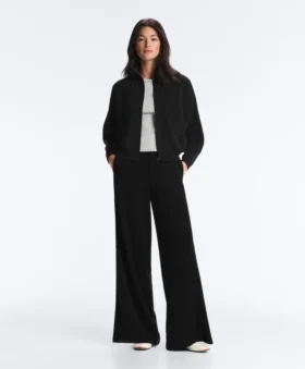 Broek met wijde pijpen van Soft Touch modal en ajourzoom
