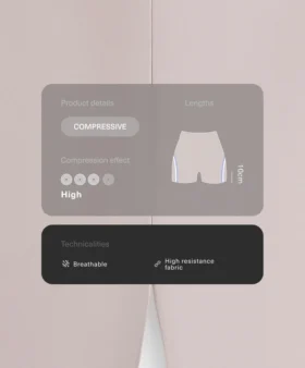 Broeken met hoge taille, Compressive, 10 cm, contrasterend