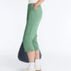 Capri-broek van piqué met katoenen riemlussen