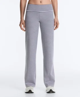 Comfortlux gestreepte broek met rechte pijpen en hoge taille