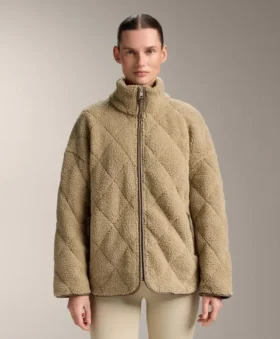 Diamantgewatteerd jasje van imitatieschapenvacht