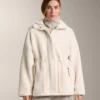 Faux-lammy coat met verstelbare taille Faux-lammy coat met verstelbare taille