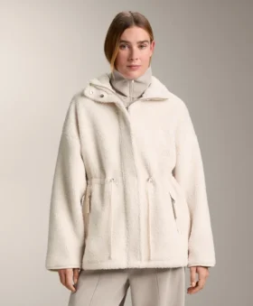 Faux-lammy coat met verstelbare taille Faux-lammy coat met verstelbare taille