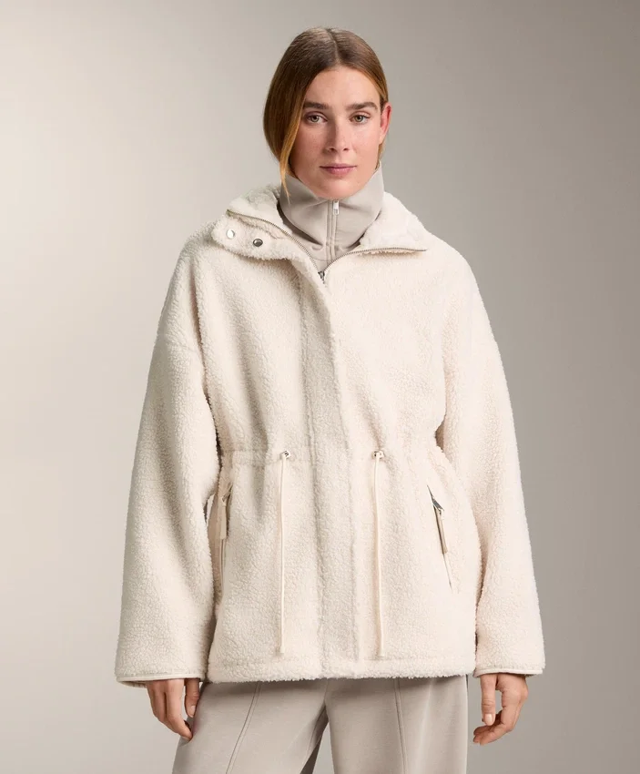 Faux-lammy coat met verstelbare taille Faux-lammy coat met verstelbare taille
