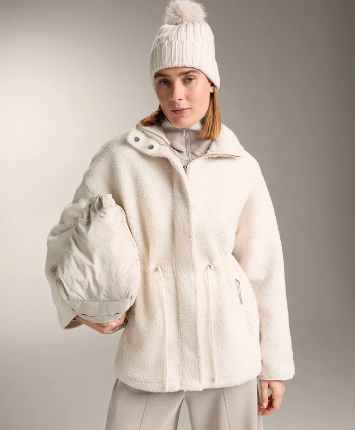 Faux-lammy coat met verstelbare taille Faux-lammy coat met verstelbare taille