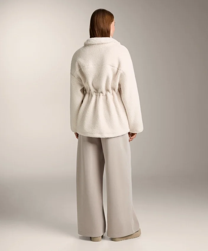 Faux-lammy coat met verstelbare taille Faux-lammy coat met verstelbare taille