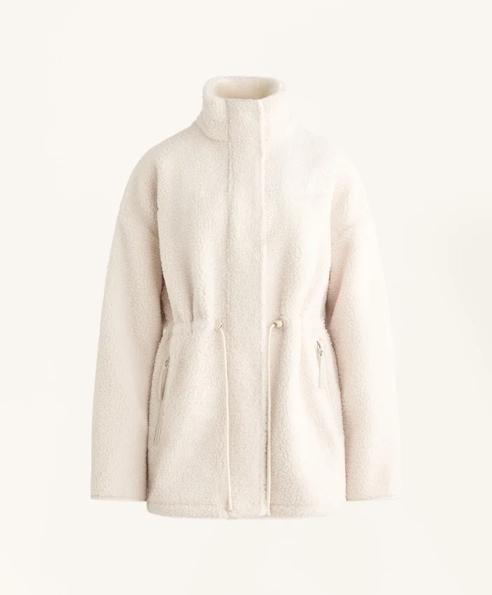 Faux-lammy coat met verstelbare taille Faux-lammy coat met verstelbare taille