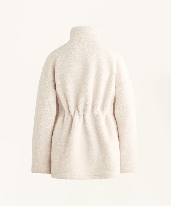 Faux-lammy coat met verstelbare taille Faux-lammy coat met verstelbare taille