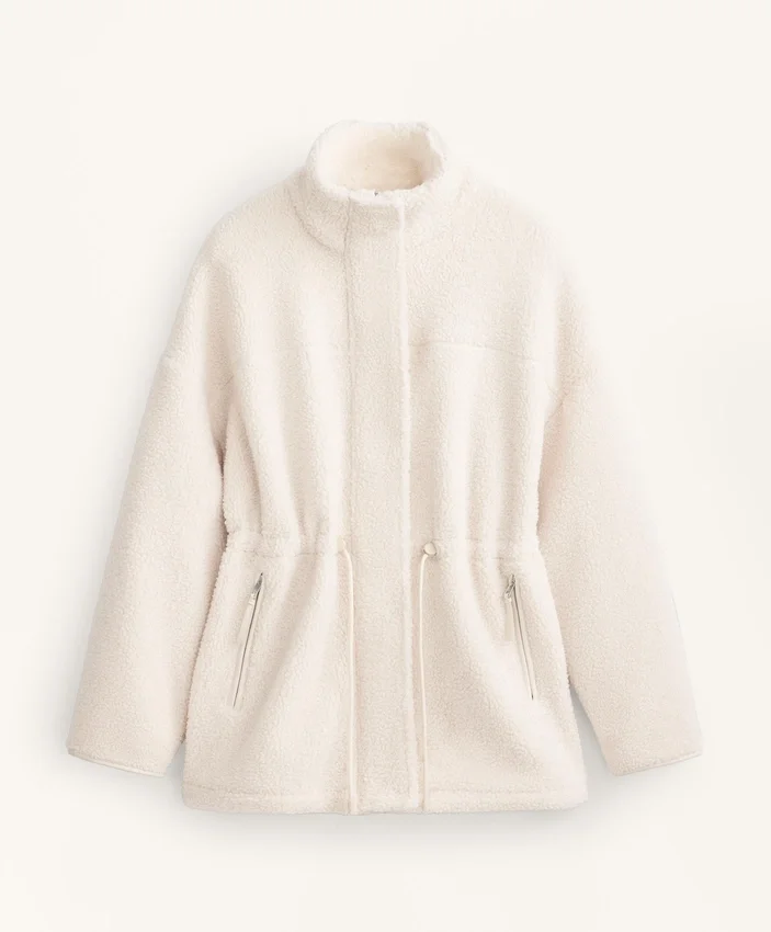Faux-lammy coat met verstelbare taille Faux-lammy coat met verstelbare taille