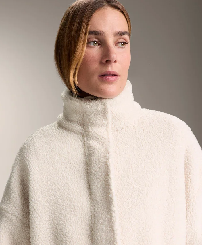 Faux-lammy coat met verstelbare taille Faux-lammy coat met verstelbare taille