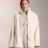 Faux-lammy coat met verstelbare taille Faux-lammy coat met verstelbare taille