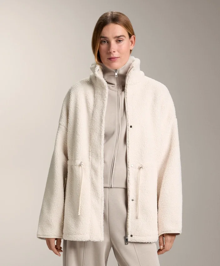 Faux-lammy coat met verstelbare taille Faux-lammy coat met verstelbare taille