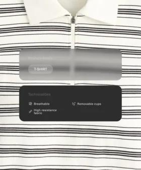 Gestreepte naadloze poloshirt met korte mouwen Gestreepte naadloze poloshirt met korte mouwen