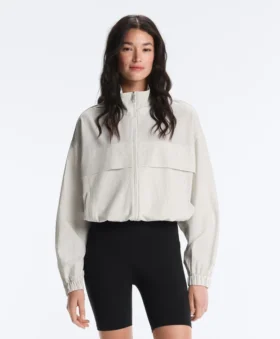 Gestreepte stretch-overlay-jas