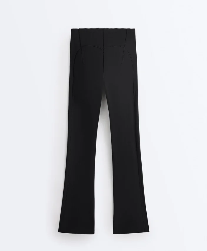 Hoge Compressive Broek met uitlopende pijpen Hoge Compressive Broek met uitlopende pijpen