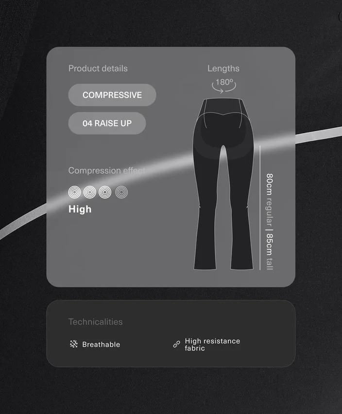 Hoge Compressive Broek met uitlopende pijpen Hoge Compressive Broek met uitlopende pijpen