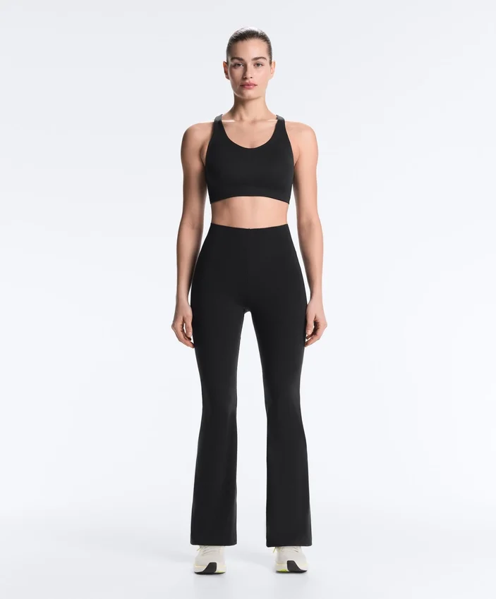 Hoge Compressive Broek met uitlopende pijpen Hoge Compressive Broek met uitlopende pijpen