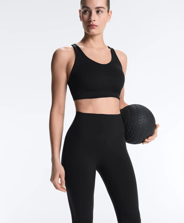 Hoge Compressive Broek met uitlopende pijpen Hoge Compressive Broek met uitlopende pijpen