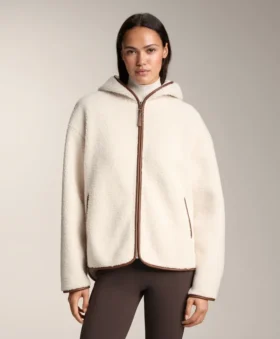 Imitatie-lammy coats-jas met capuchon Imitatie-lammy coats-jas met capuchon