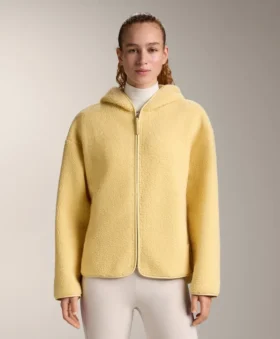 Imitatie-lammy coats-jas met capuchon Imitatie-lammy coats-jas met capuchon