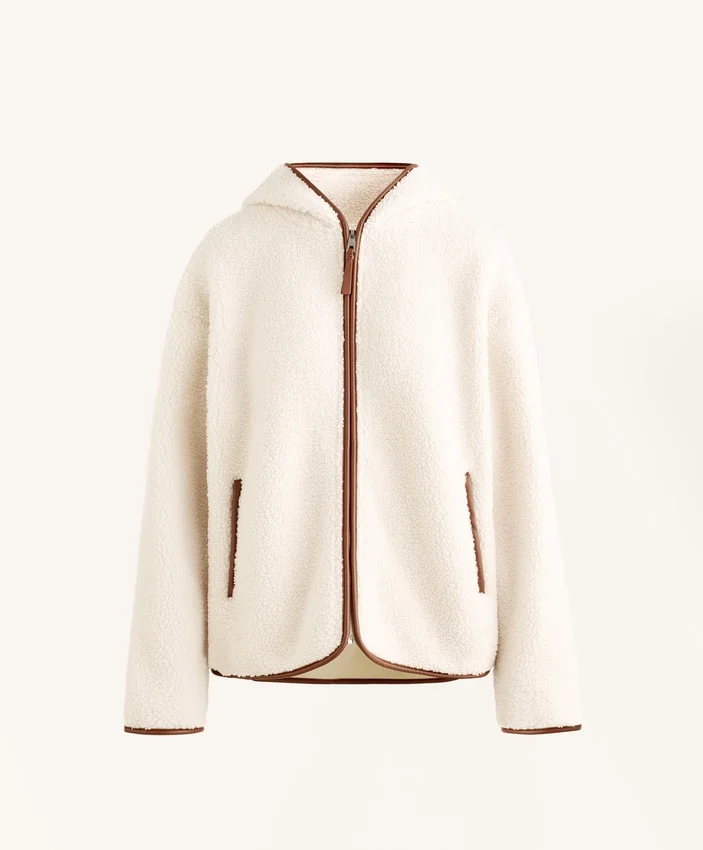Imitatie-lammy coats-jas met capuchon Imitatie-lammy coats-jas met capuchon